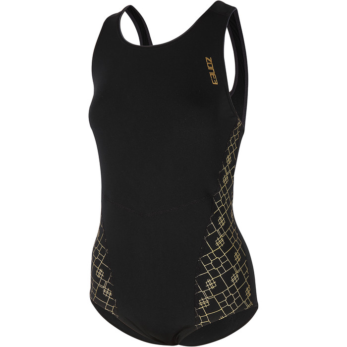 Black and sales gold swimming costume